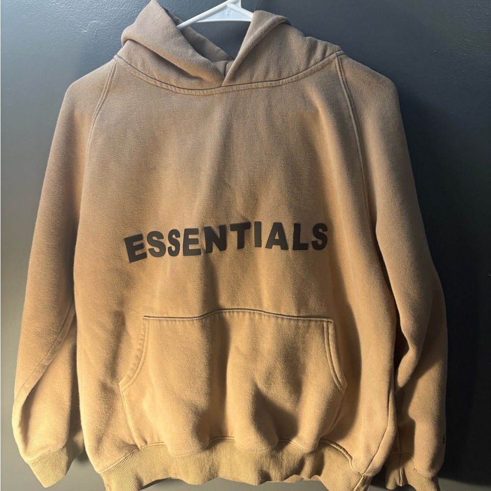 Fear of God Essentials Beige Hoodie